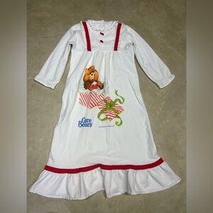 Vintage 80s Care Bears Girls Nightgown Dress Size 6